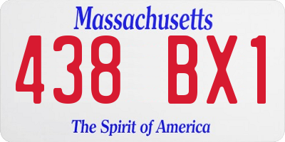 MA license plate 438BX1