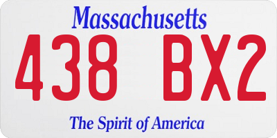 MA license plate 438BX2