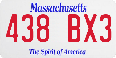 MA license plate 438BX3