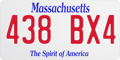 MA license plate 438BX4