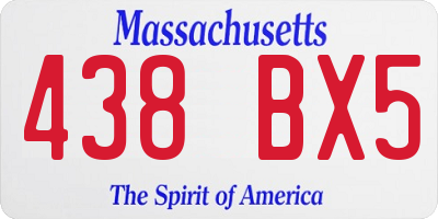 MA license plate 438BX5