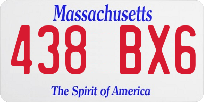 MA license plate 438BX6