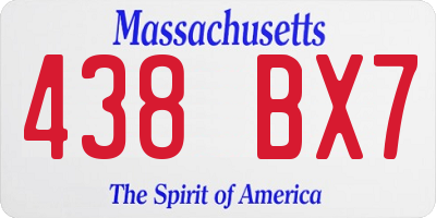 MA license plate 438BX7