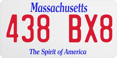 MA license plate 438BX8