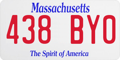 MA license plate 438BY0