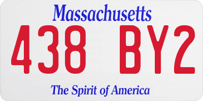 MA license plate 438BY2