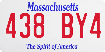 MA license plate 438BY4