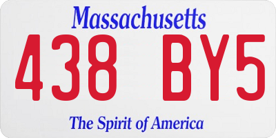 MA license plate 438BY5