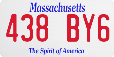 MA license plate 438BY6