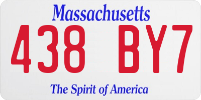MA license plate 438BY7