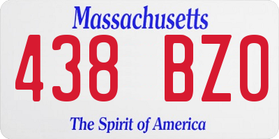 MA license plate 438BZ0