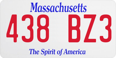 MA license plate 438BZ3