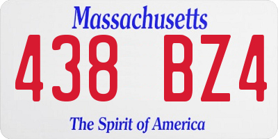 MA license plate 438BZ4