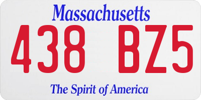 MA license plate 438BZ5