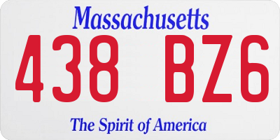 MA license plate 438BZ6
