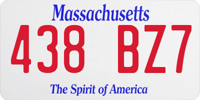 MA license plate 438BZ7