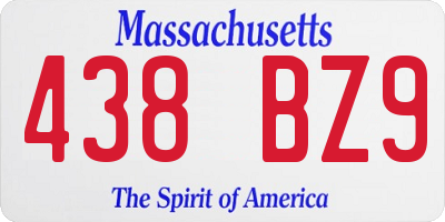 MA license plate 438BZ9