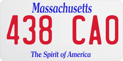 MA license plate 438CA0