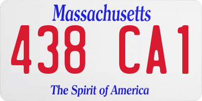MA license plate 438CA1