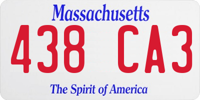 MA license plate 438CA3