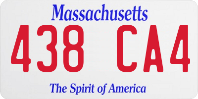 MA license plate 438CA4
