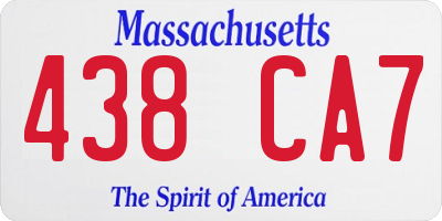 MA license plate 438CA7