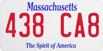 MA license plate 438CA8
