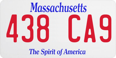 MA license plate 438CA9