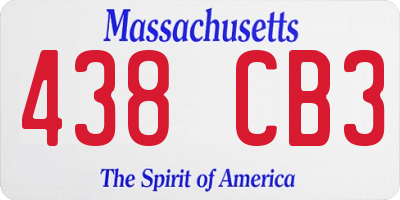 MA license plate 438CB3