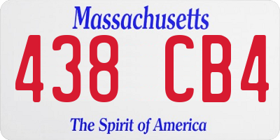 MA license plate 438CB4