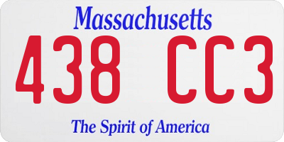 MA license plate 438CC3