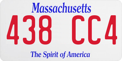 MA license plate 438CC4