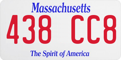 MA license plate 438CC8
