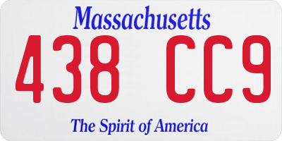 MA license plate 438CC9