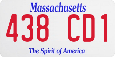 MA license plate 438CD1