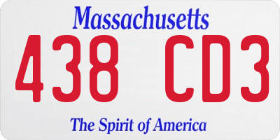 MA license plate 438CD3