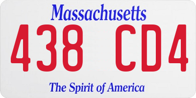 MA license plate 438CD4