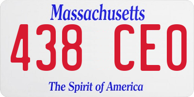MA license plate 438CE0