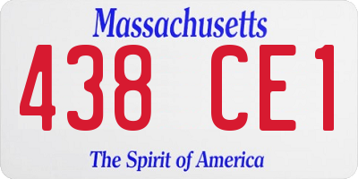 MA license plate 438CE1
