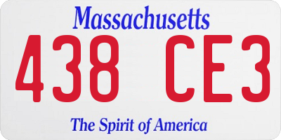 MA license plate 438CE3