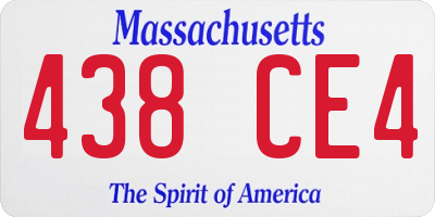 MA license plate 438CE4