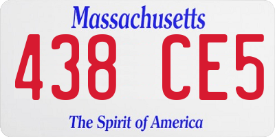 MA license plate 438CE5