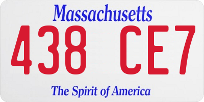 MA license plate 438CE7