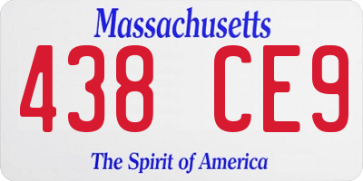 MA license plate 438CE9