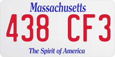 MA license plate 438CF3