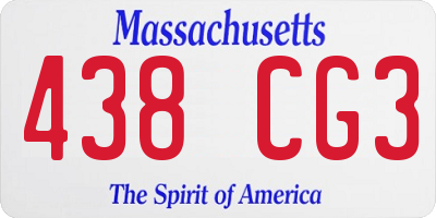 MA license plate 438CG3