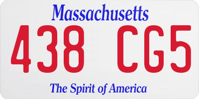 MA license plate 438CG5