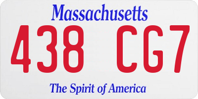 MA license plate 438CG7