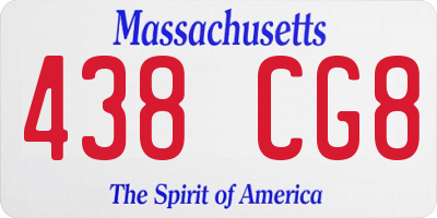 MA license plate 438CG8