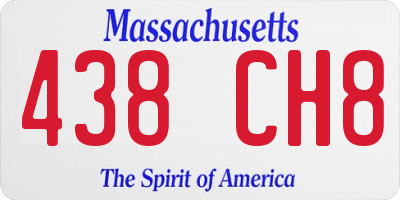 MA license plate 438CH8